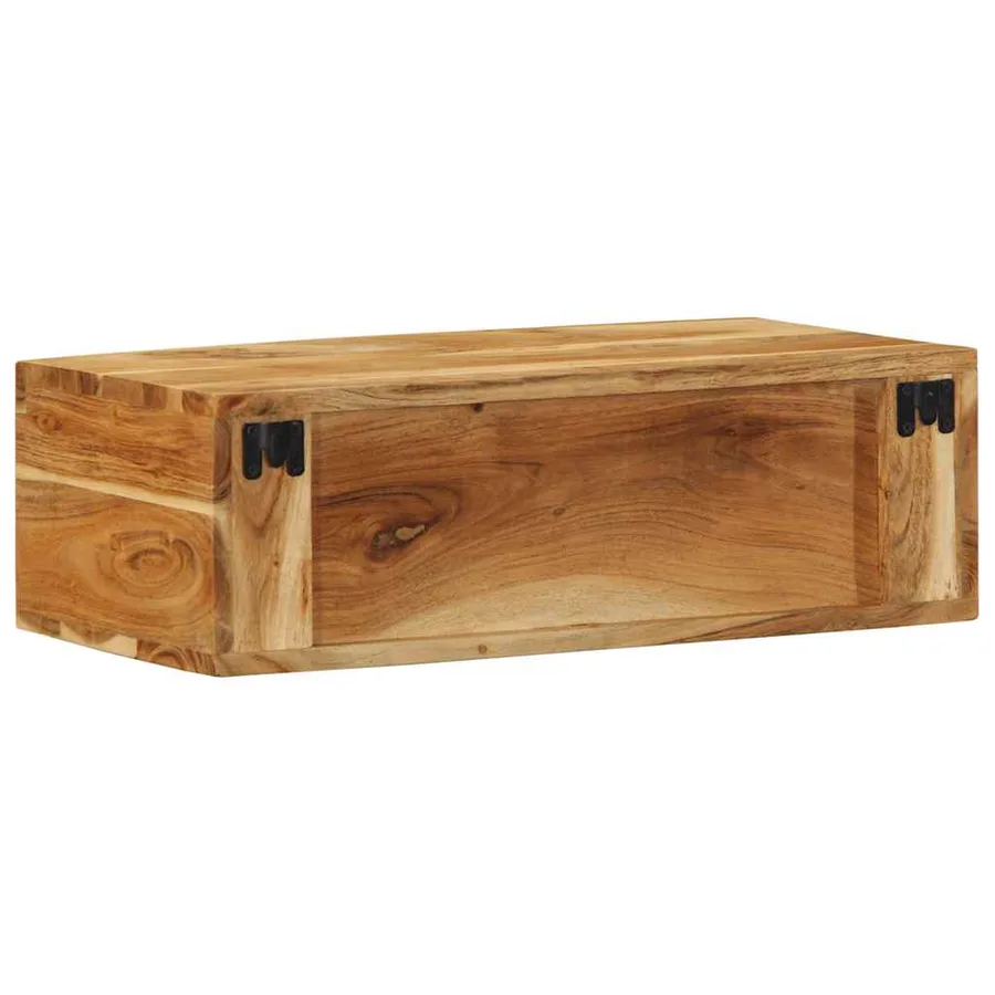 Meuble TV mural 60x30x19 cm bois massif d'acacia - 6