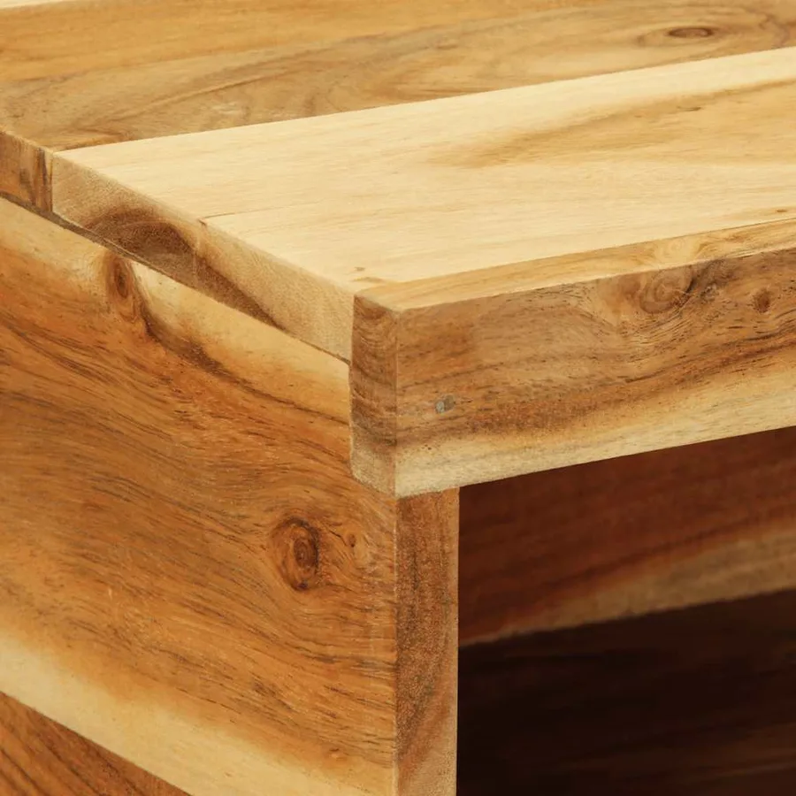 Meuble TV mural 60x30x19 cm bois massif d'acacia - 7