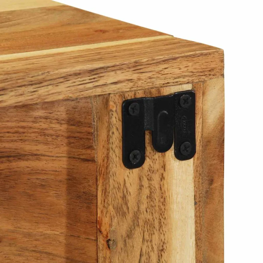 Meuble TV mural 60x30x19 cm bois massif d'acacia - 9