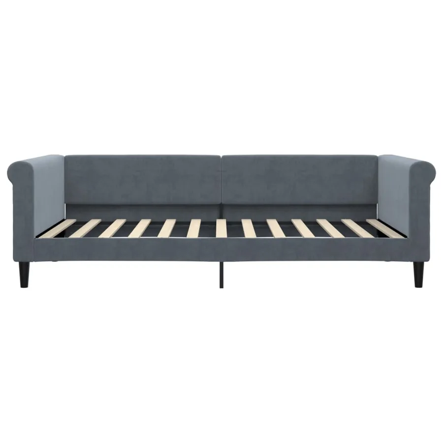 Lit de jour avec gigogne sans matelas gris foncé 100x200 cm - 7