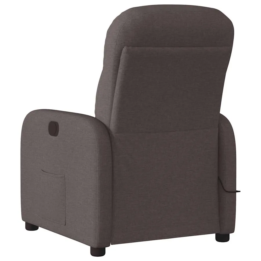 Fauteuil de massage inclinable Marron foncé Tissu - 5