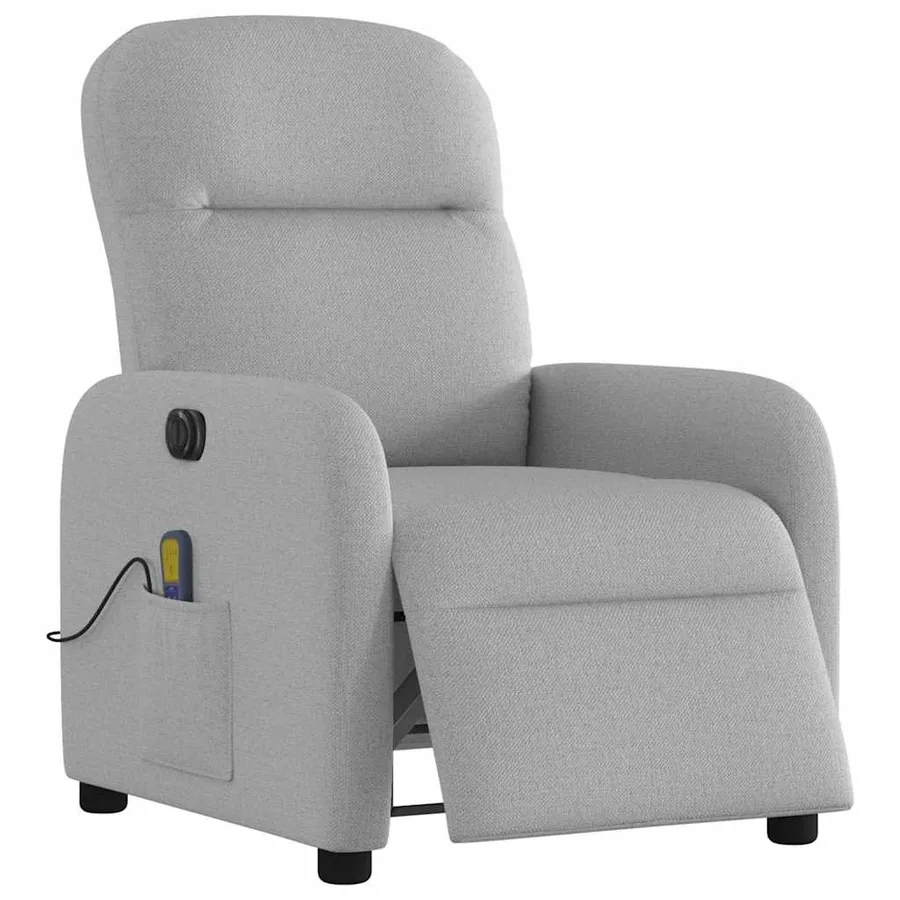 Fauteuil de massage inclinable électrique gris nuage tissu - 3