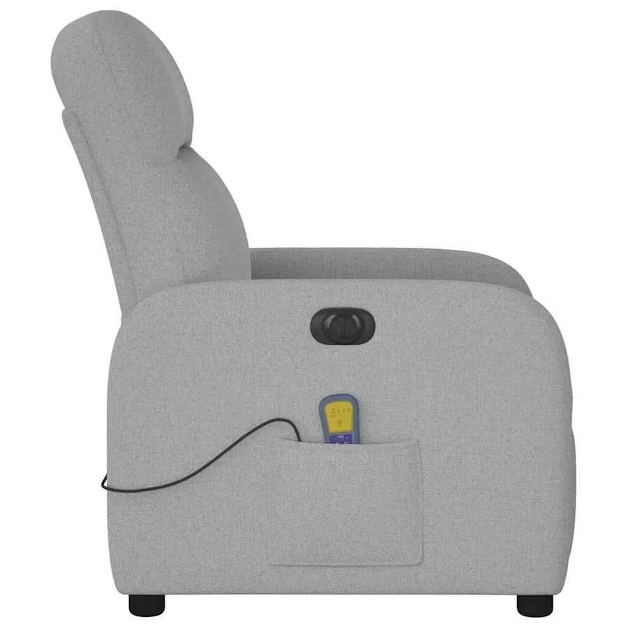 Fauteuil de massage inclinable électrique gris nuage tissu - 6