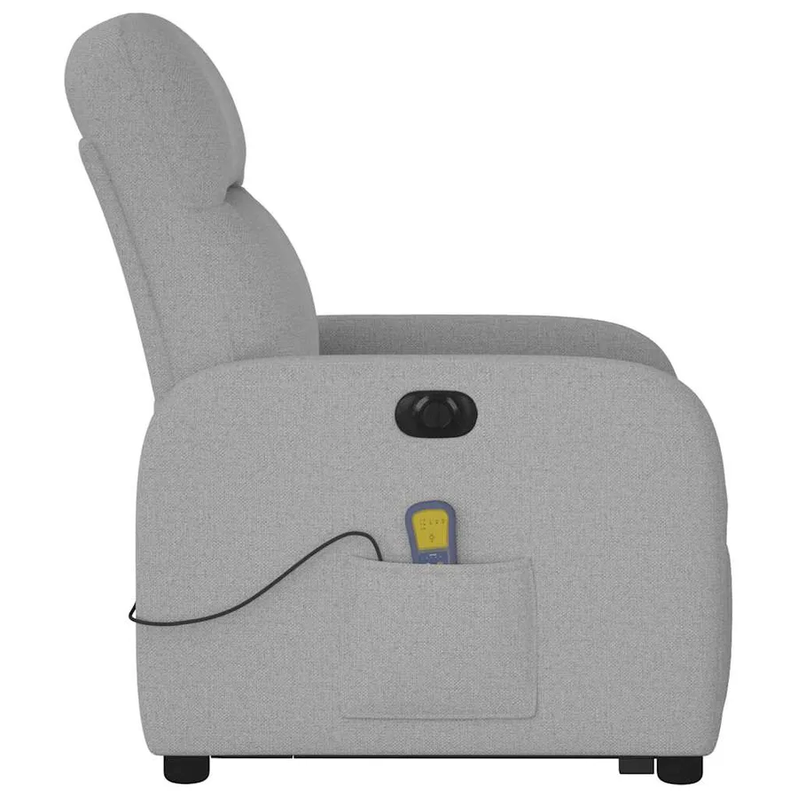 Fauteuil inclinable de massage électrique gris nuage tissu - 6