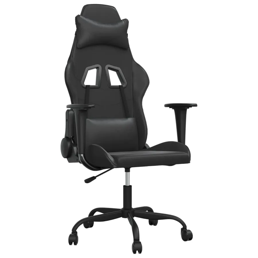 Chaise de jeu de massage noir similicuir - 2