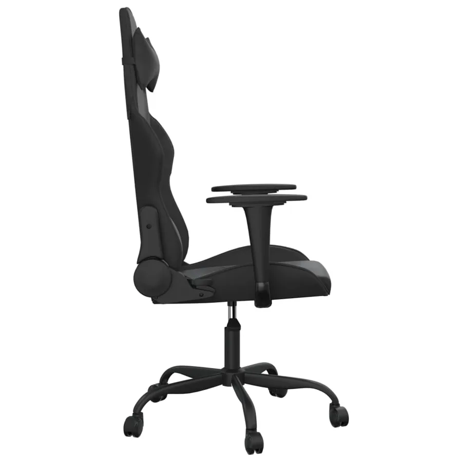 Chaise de jeu de massage noir similicuir - 4
