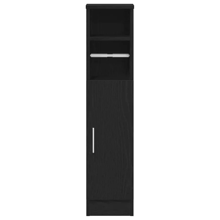 Meuble de salle de bain avec porte-rouleau noir 20,5x22x90 cm - 4