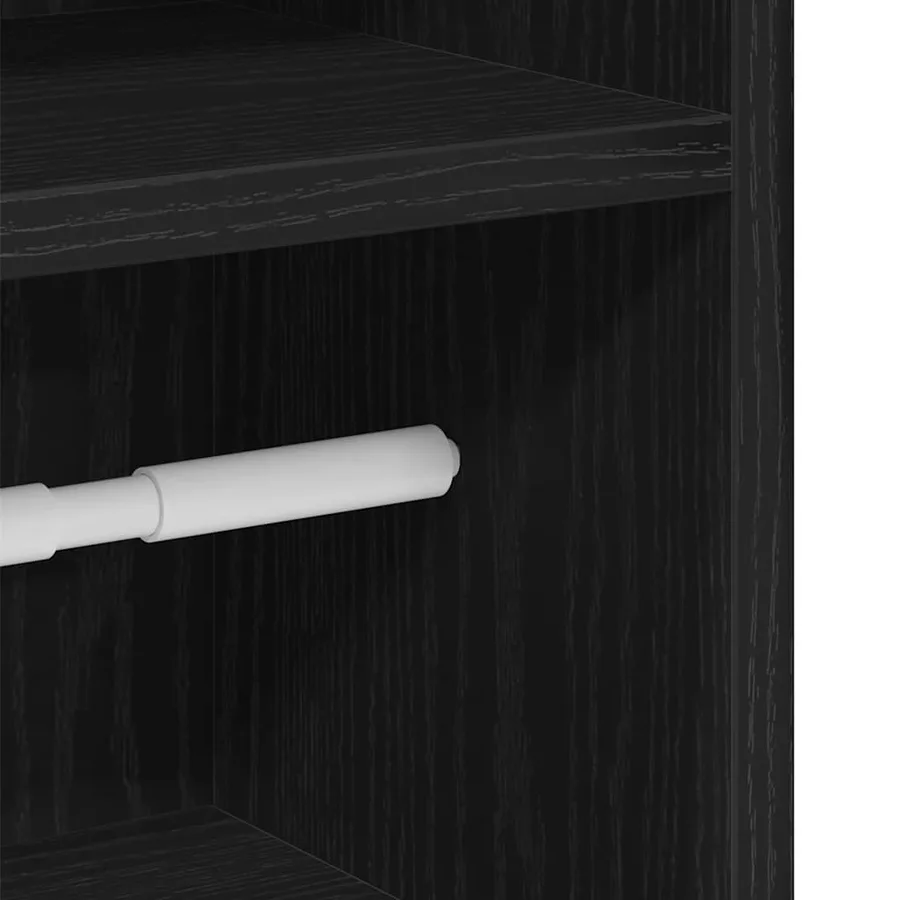 Meuble de salle de bain avec porte-rouleau noir 20,5x22x90 cm - 9