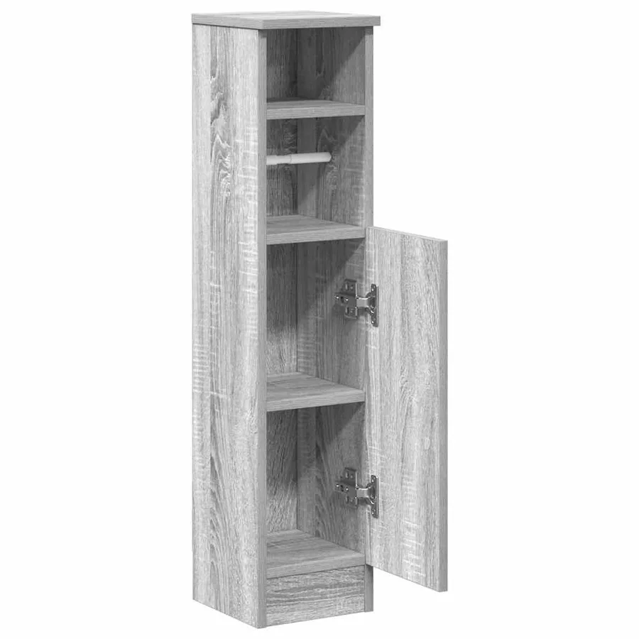 Meuble de salle de bain avec porte-rouleau sonoma gris - 5