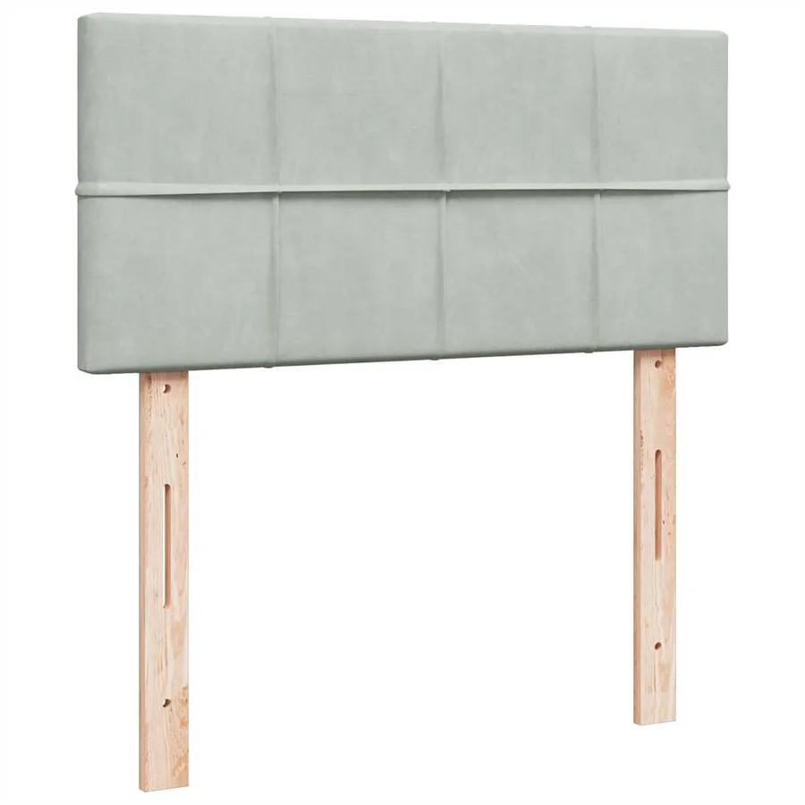 Cadre de lit ottoman et matelas gris clair 90x190 cm velours - 8