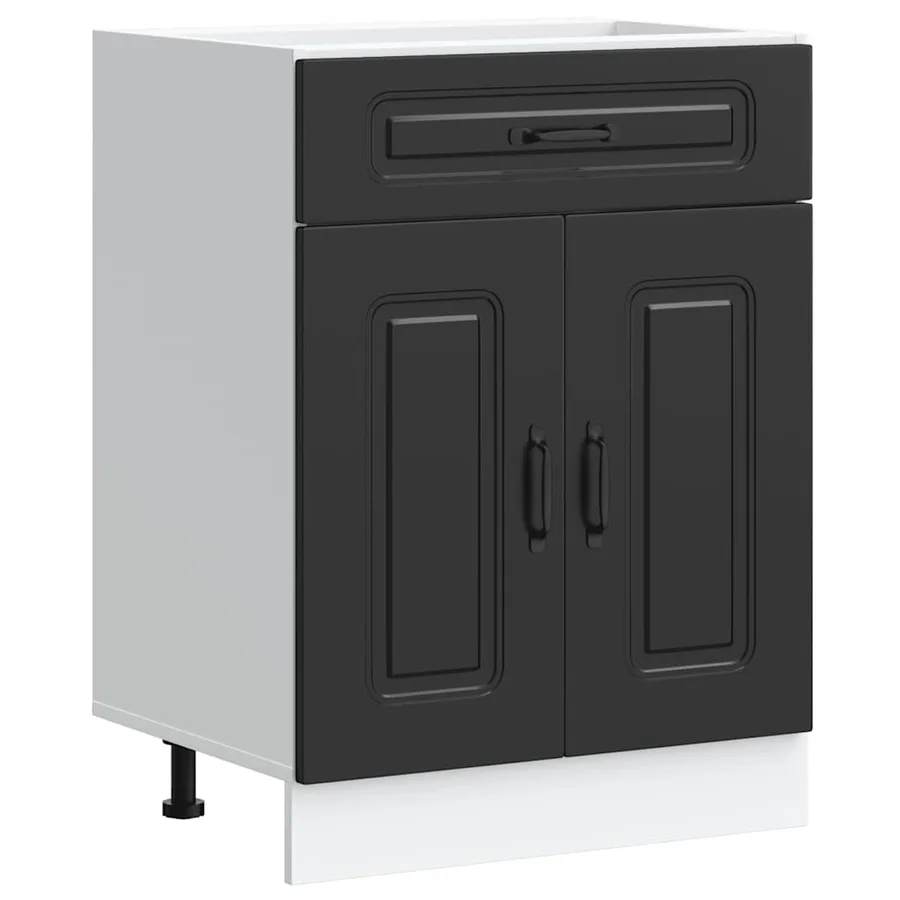 Armoire de cuisine Kalmar noir bois d'ingénierie - 2