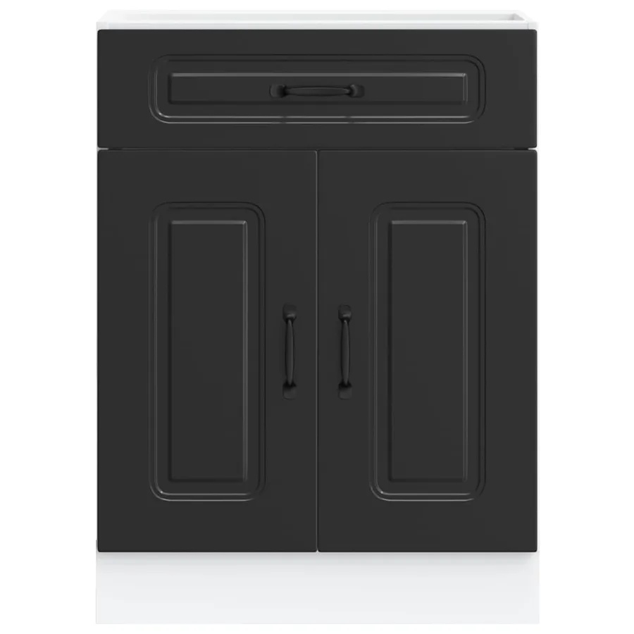 Armoire de cuisine Kalmar noir bois d'ingénierie - 4