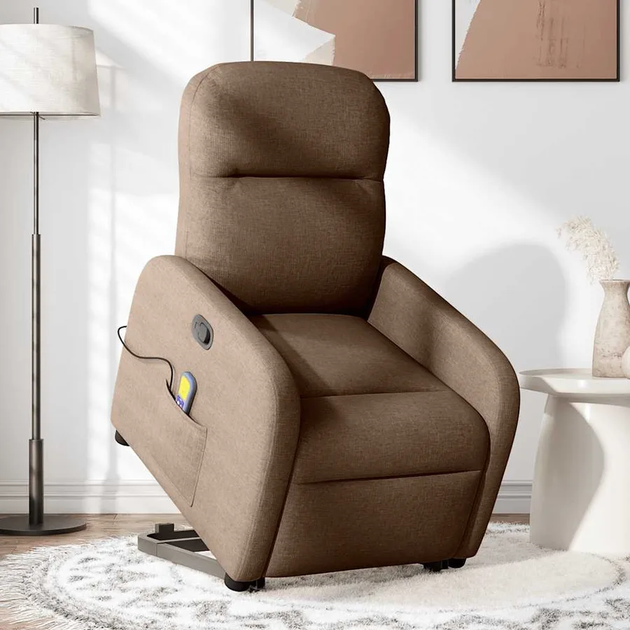 Fauteuil de massage inclinable Marron Tissu - 2
