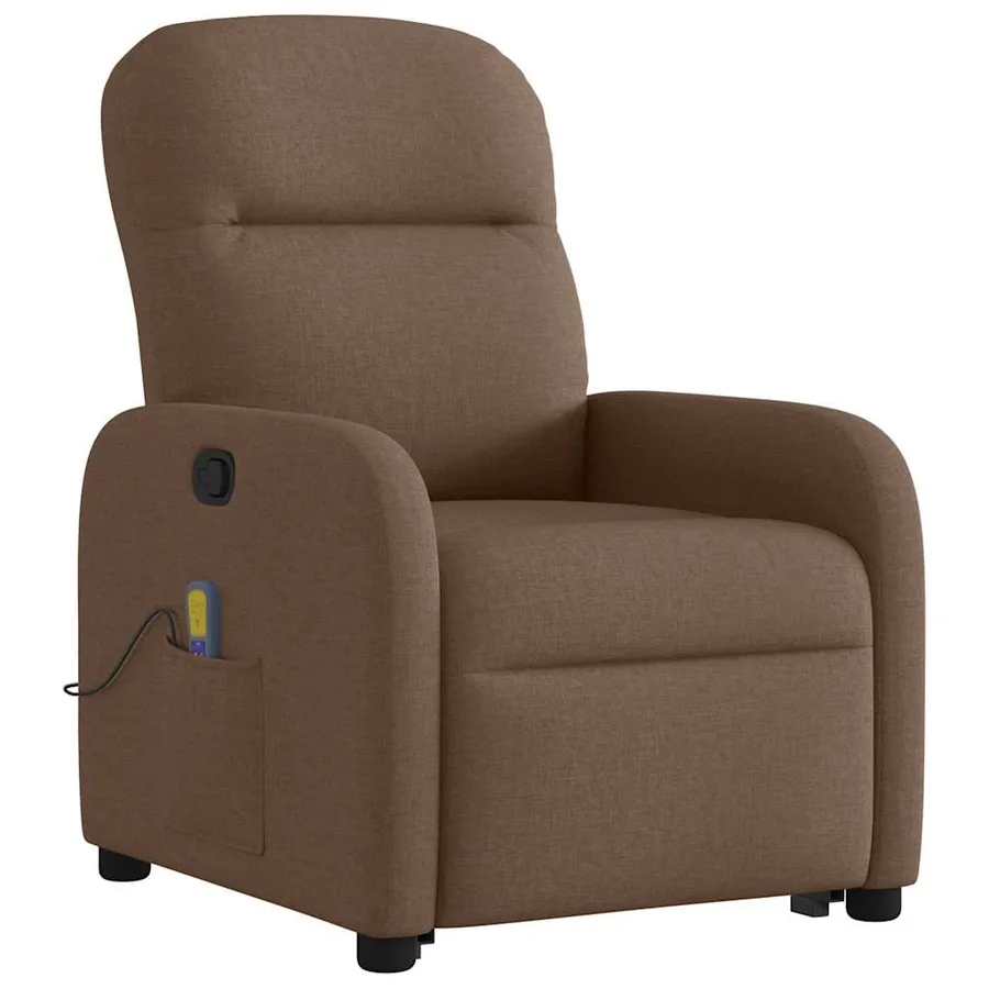 Fauteuil de massage inclinable Marron Tissu - 4