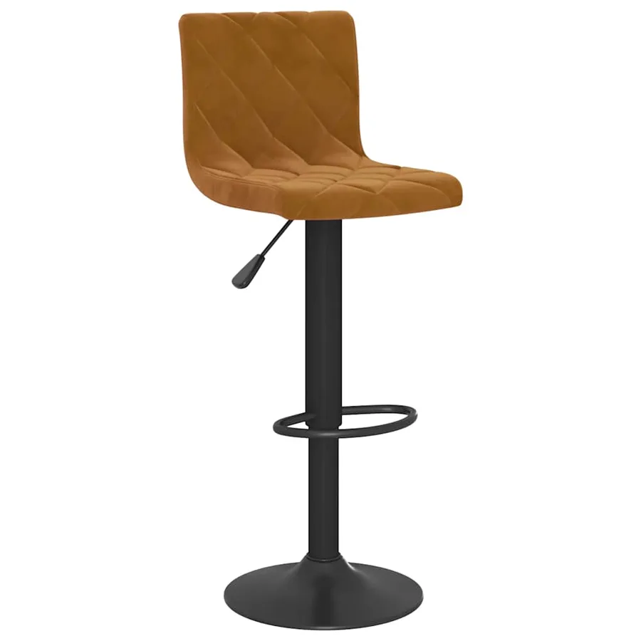 Tabourets de bar lot de 2 marron velours - 3