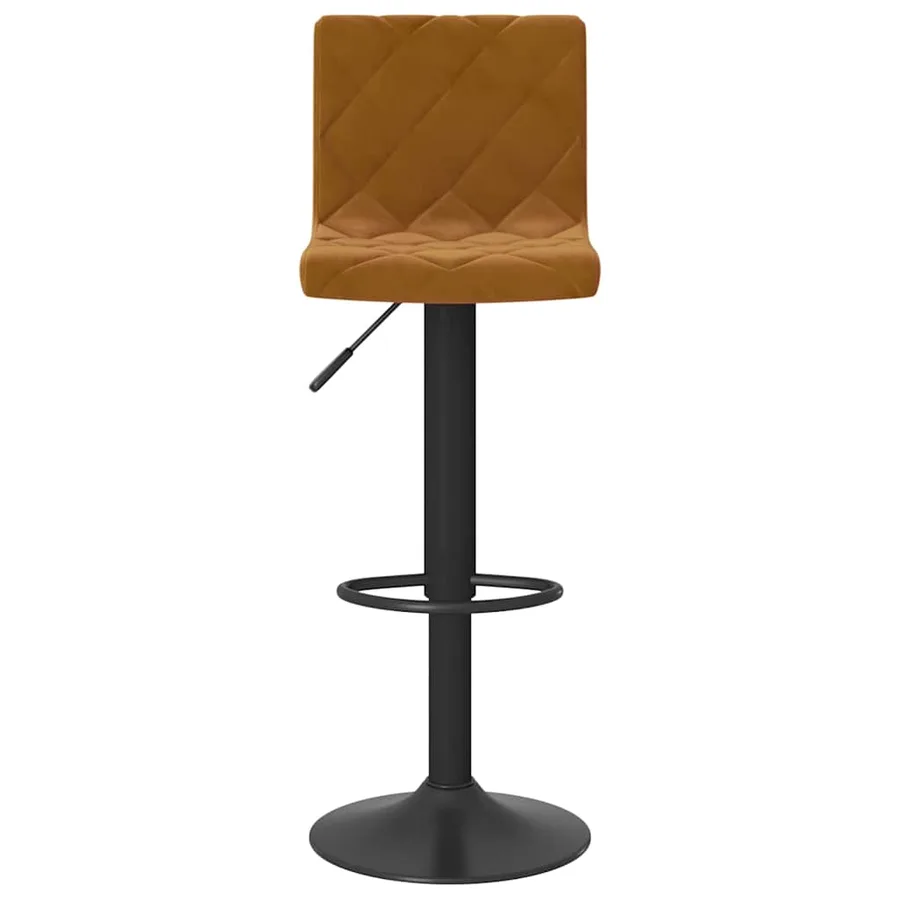 Tabourets de bar lot de 2 marron velours - 4