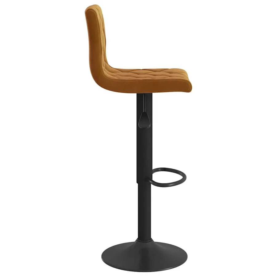 Tabourets de bar lot de 2 marron velours - 5