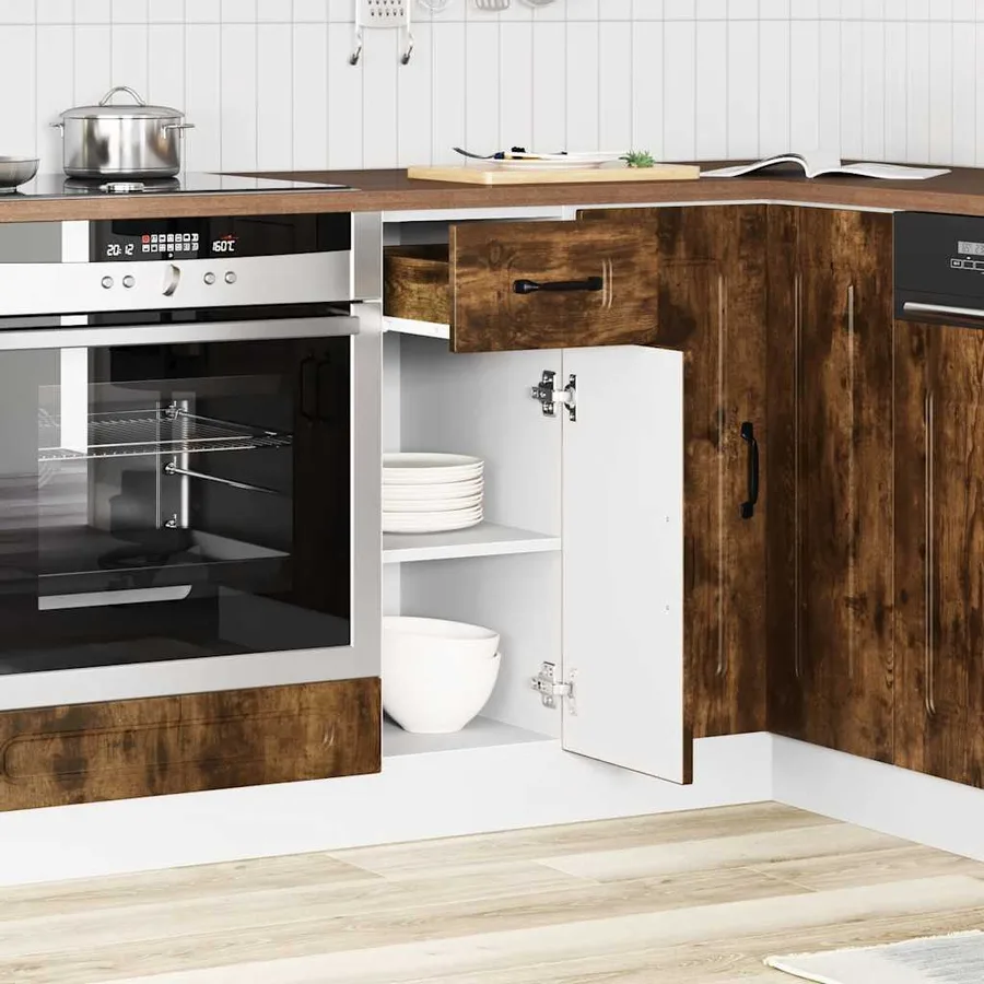 Armoire de cuisine Kalmar chêne fumé bois d'ingénierie - 3