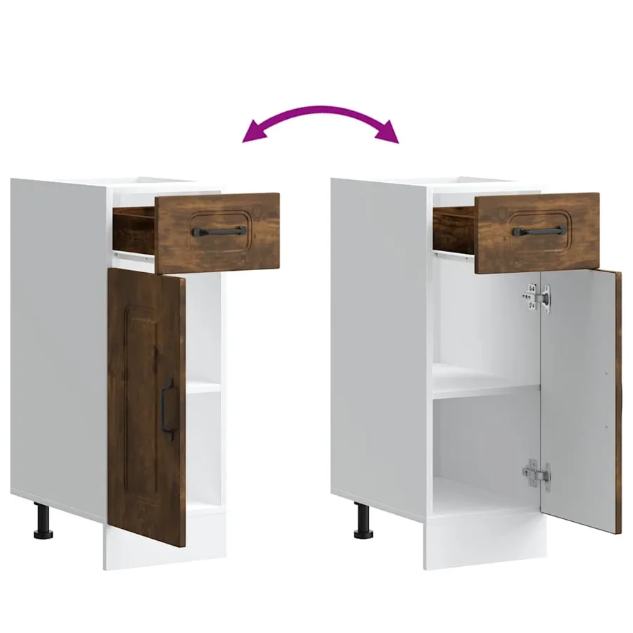 Armoire de cuisine Kalmar chêne fumé bois d'ingénierie - 8