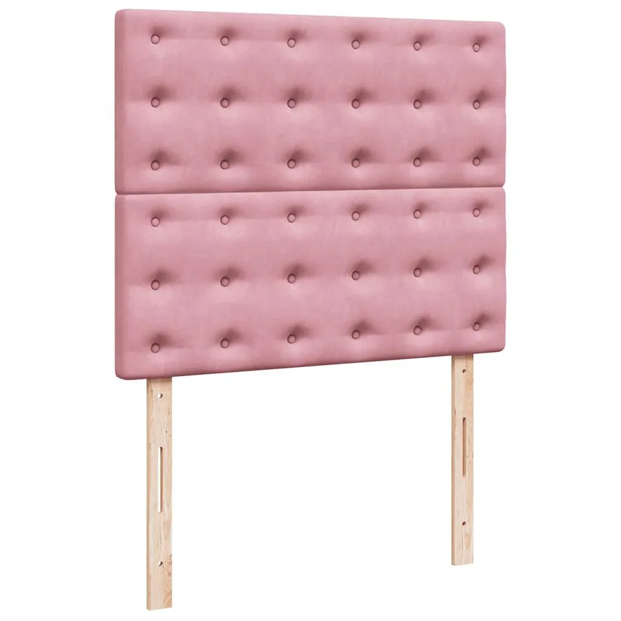 Cadre de lit ottoman avec matelas rose 120x190 cm velours - 13