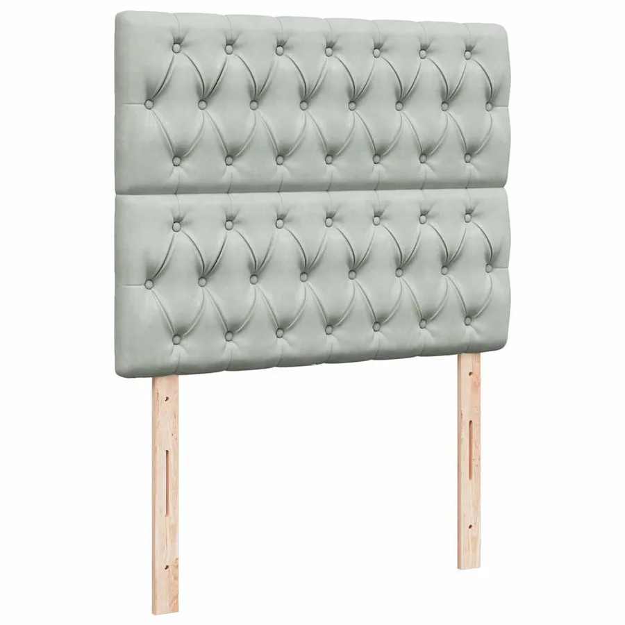 Cadre de lit ottoman et matelas gris clair 120x200 cm velours - 12
