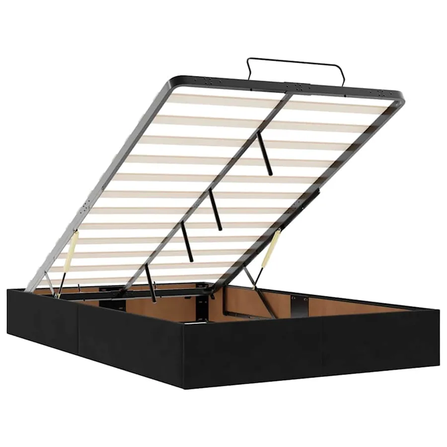 Lit ottoman avec matelas et LED noir 120x190 cm velours - 13