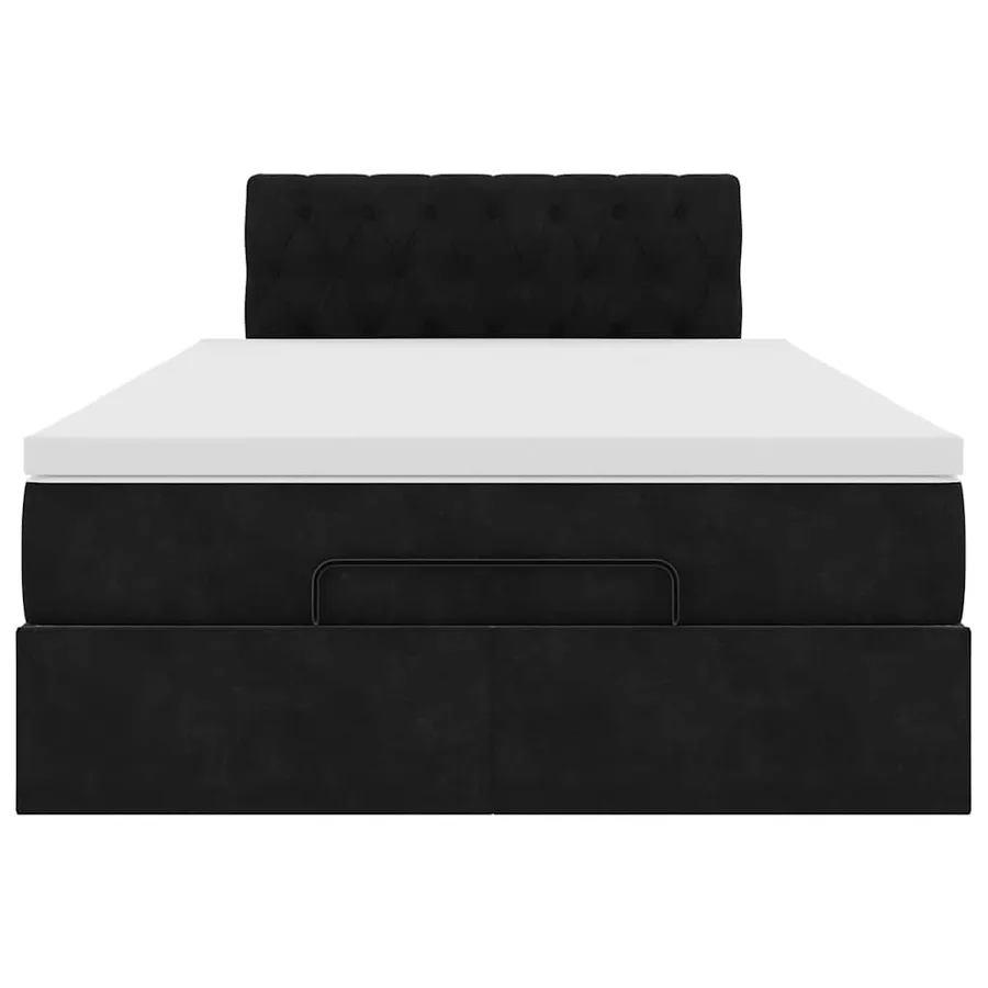 Lit ottoman avec matelas et LED noir 120x190 cm velours - 8