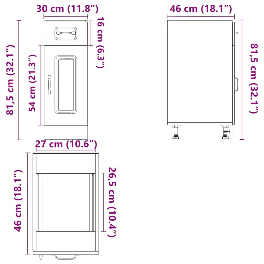 Armoire de cuisine Kalmar blanc bois d'ingénierie - 11