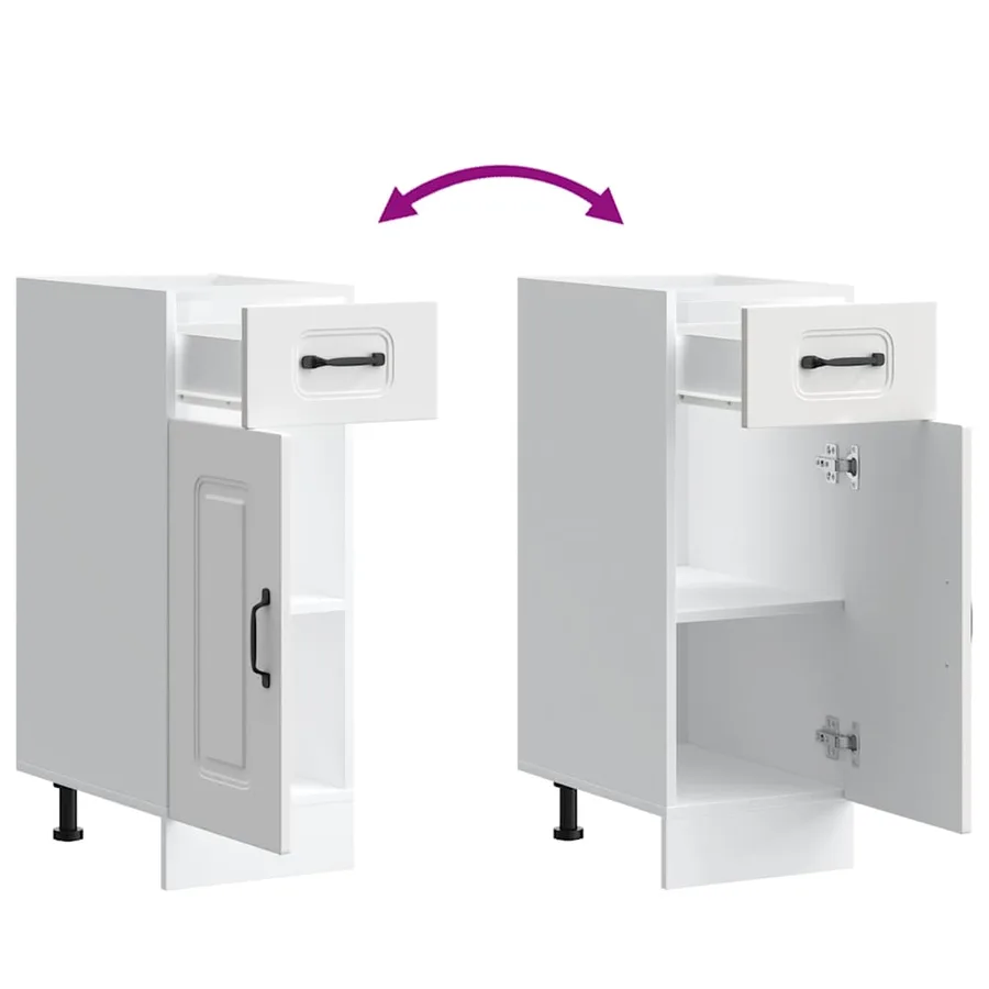 Armoire de cuisine Kalmar blanc bois d'ingénierie - 7