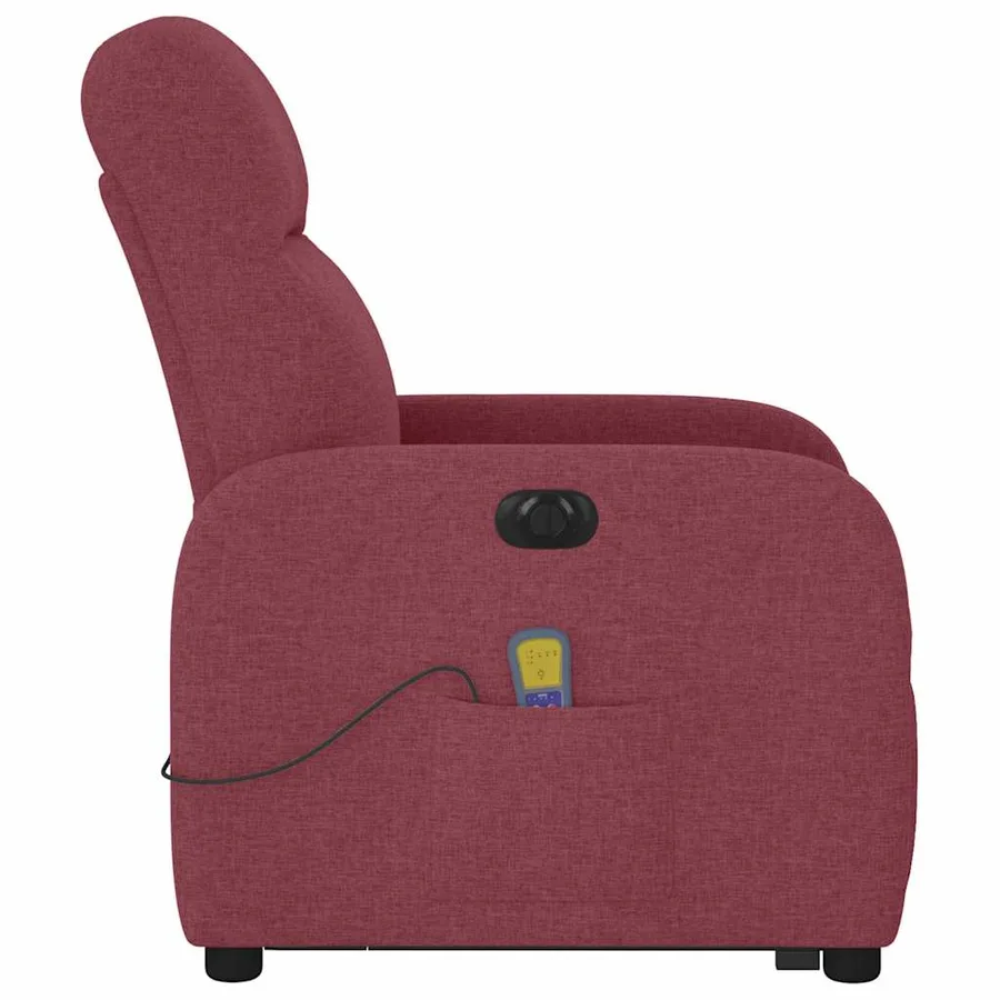 Fauteuil inclinable de massage électrique Rouge bordeaux Tissu - 6