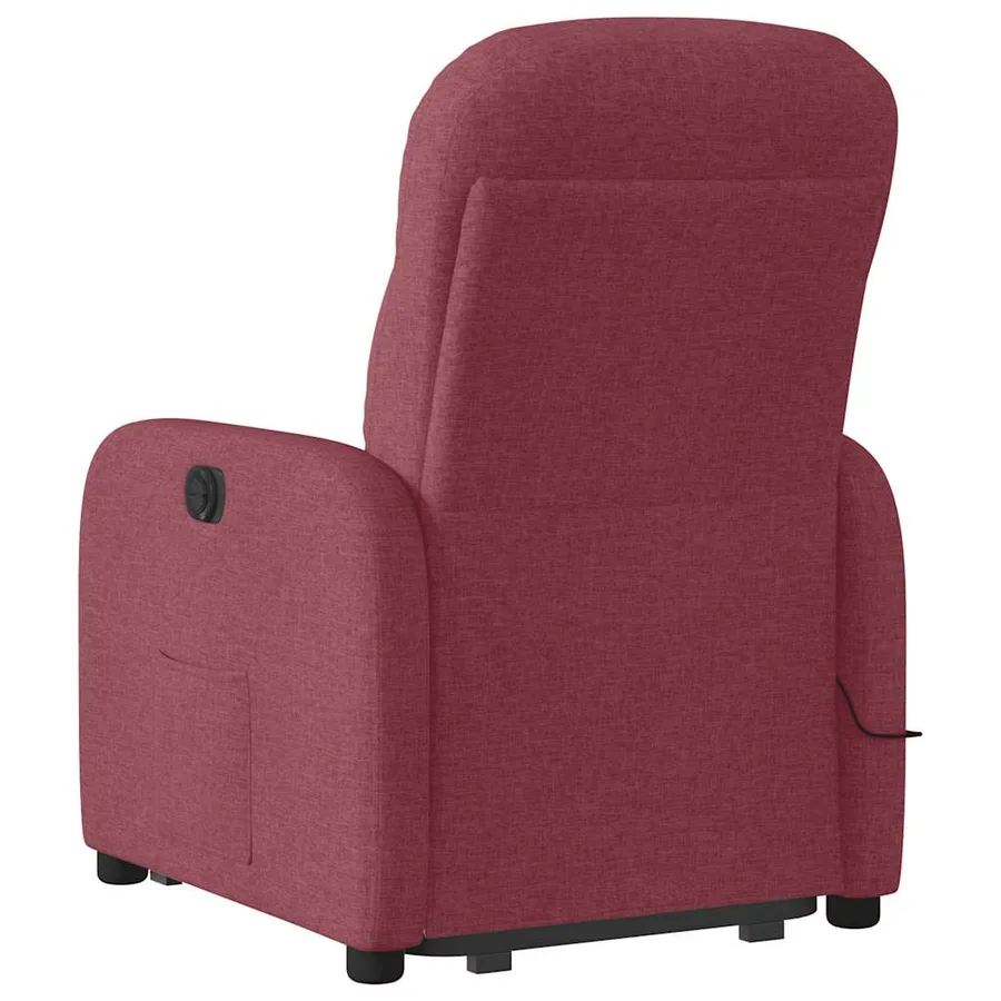 Fauteuil inclinable de massage électrique Rouge bordeaux Tissu - 7