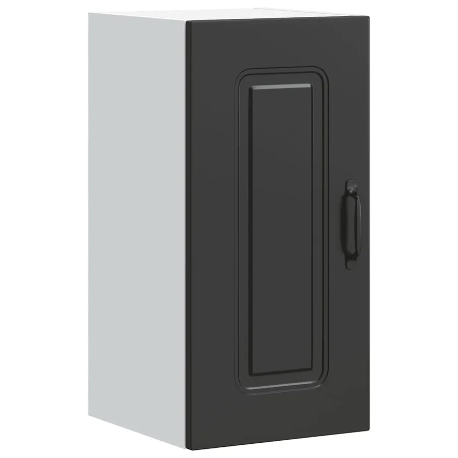 Armoire murale de cuisine Kalmar noir bois d'ingénierie - 2
