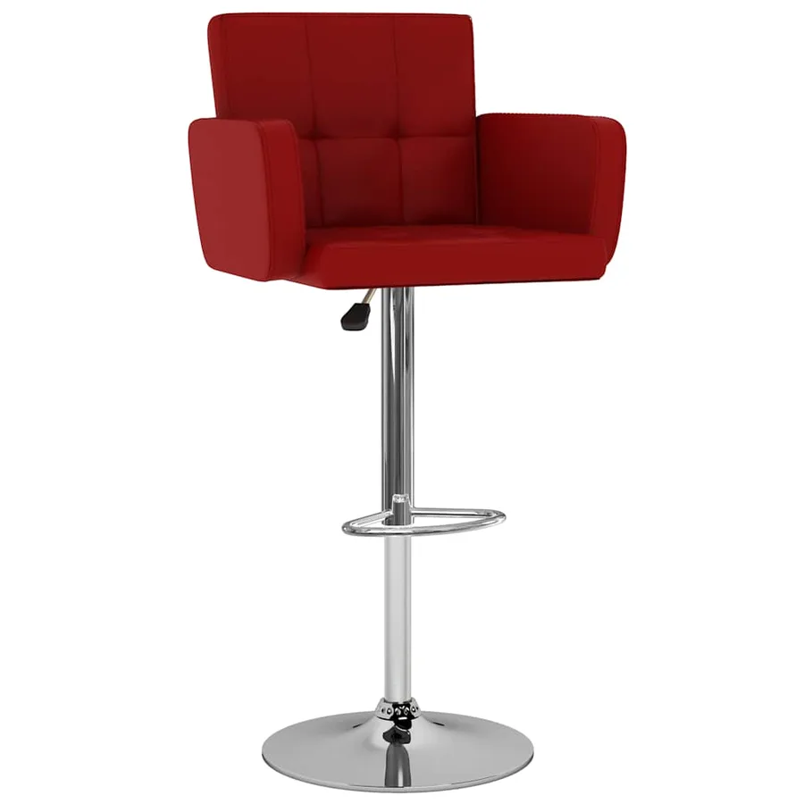 Tabourets de bar lot de 2 rouge bordeaux similicuir - 2