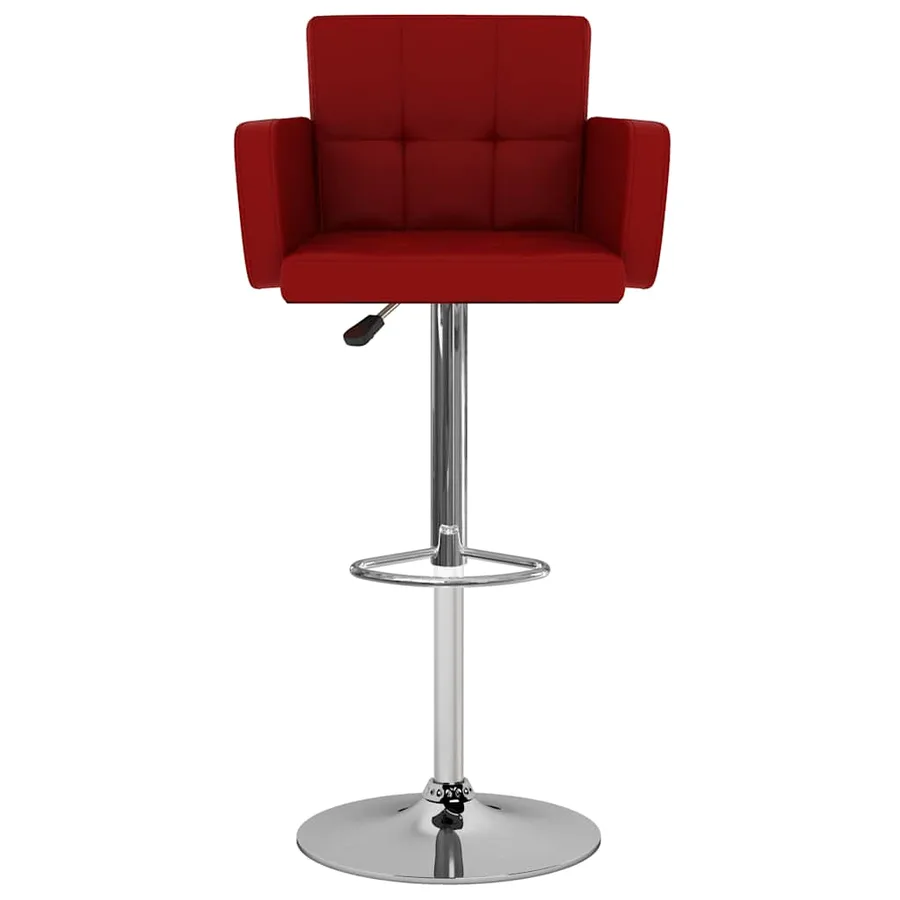 Tabourets de bar lot de 2 rouge bordeaux similicuir - 3