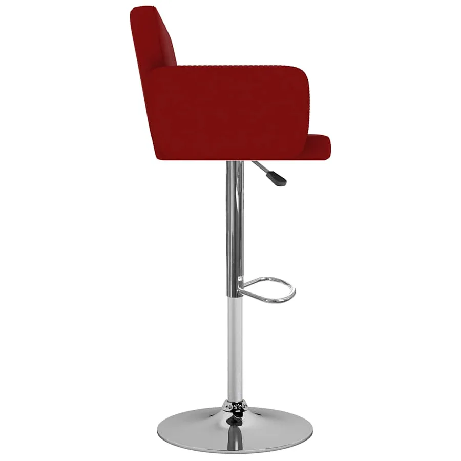 Tabourets de bar lot de 2 rouge bordeaux similicuir - 4