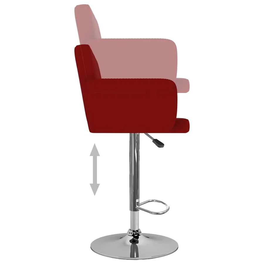 Tabourets de bar lot de 2 rouge bordeaux similicuir - 5