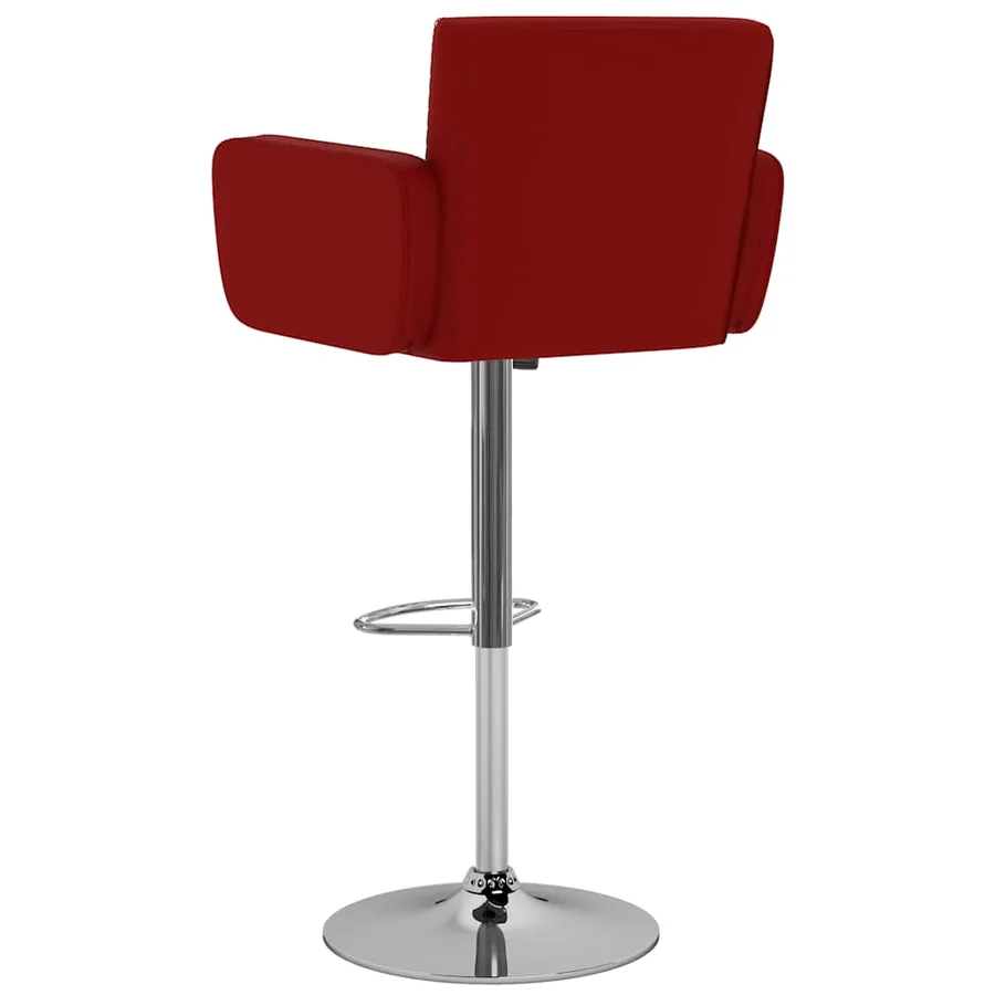 Tabourets de bar lot de 2 rouge bordeaux similicuir - 6