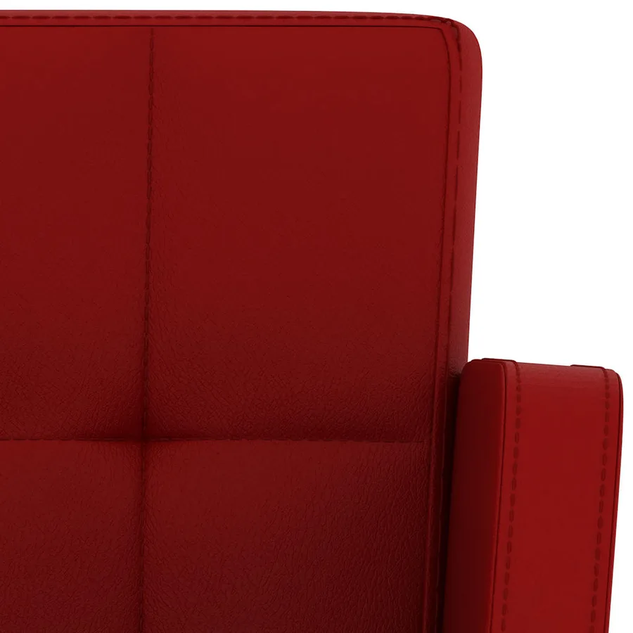 Tabourets de bar lot de 2 rouge bordeaux similicuir - 7