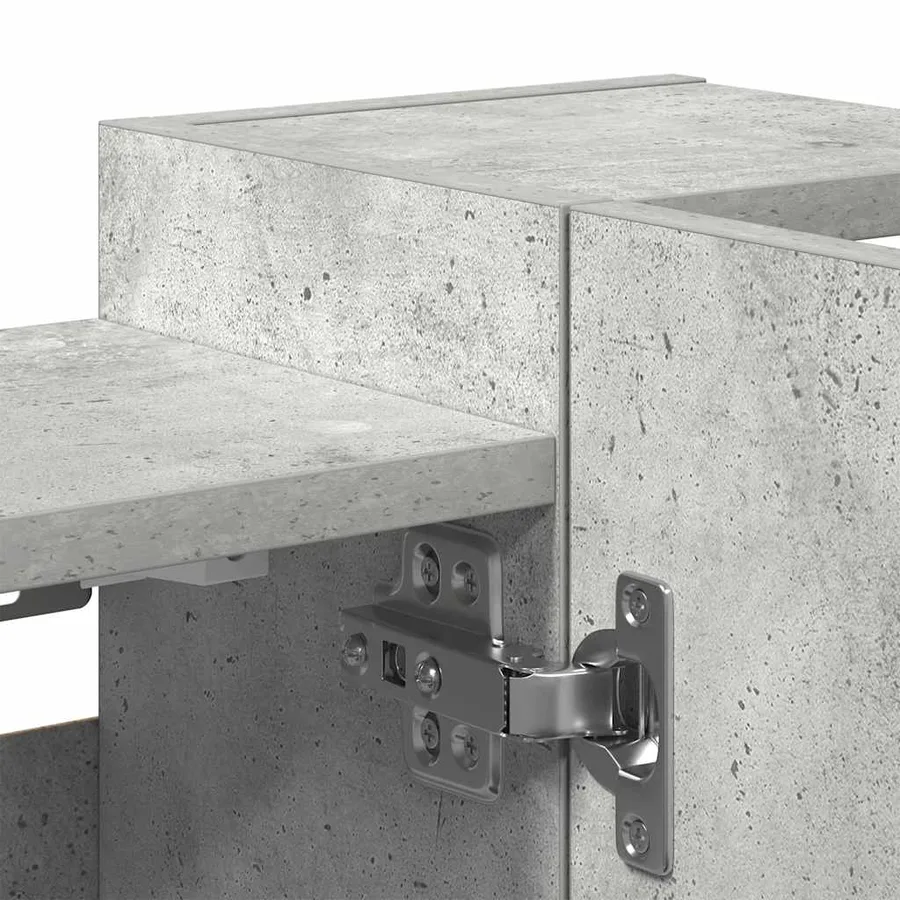 Armoire à miroir de bain Gris béton 80x20,5x64 cm Aggloméré - 10