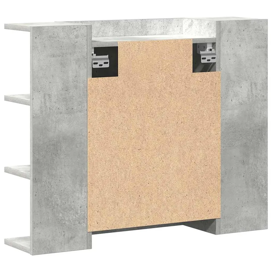 Armoire à miroir de bain Gris béton 80x20,5x64 cm Aggloméré - 6