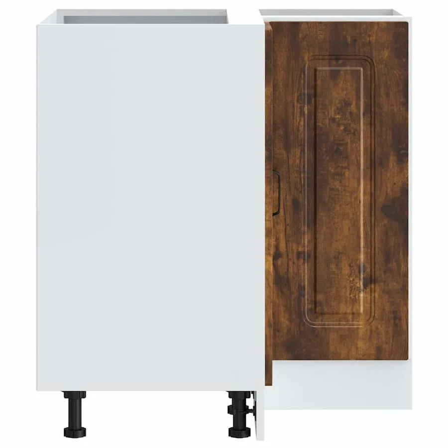 Armoire d'angle de cuisine Kalmar chêne fumé bois d'ingénierie - 6