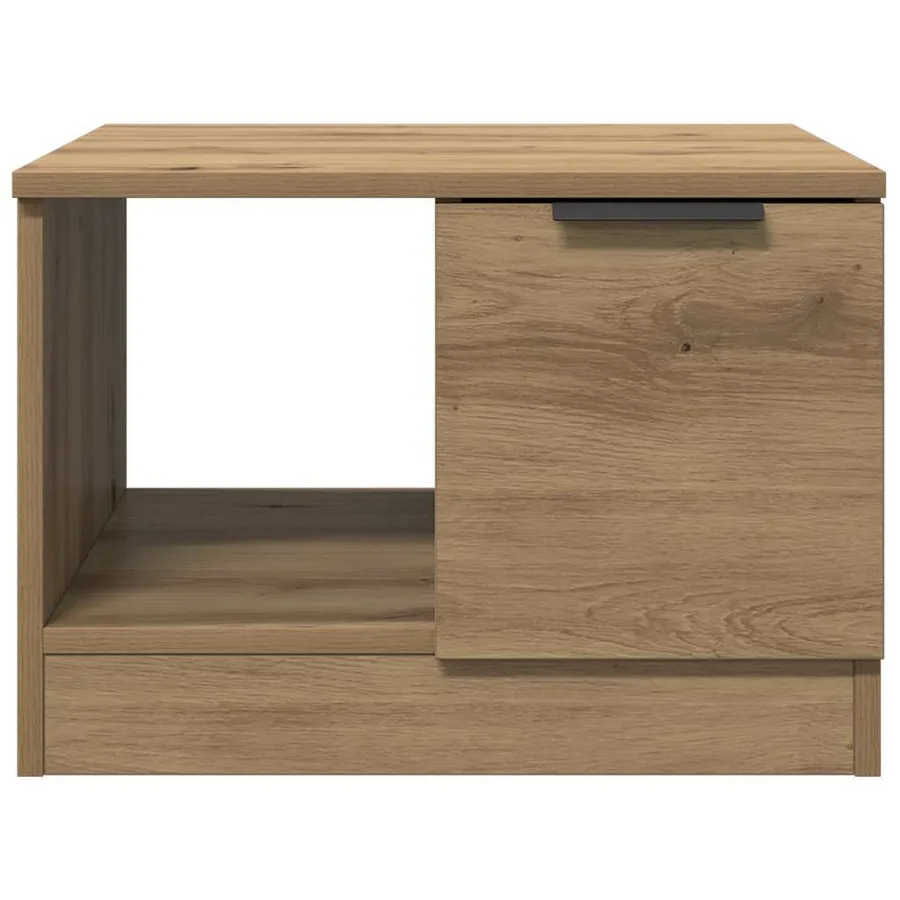 Table basse chêne artisanal 50x50x36 cm bois d'ingénierie - 6