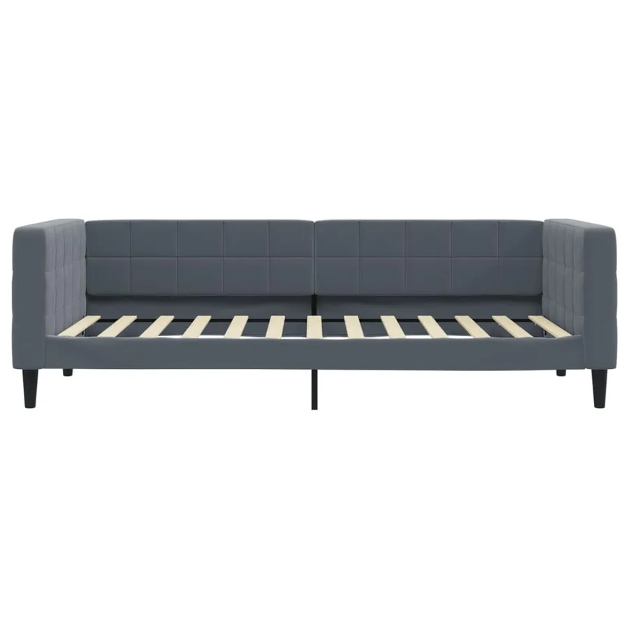 Lit de repos sans matelas gris foncé 90x200 cm velours - 3