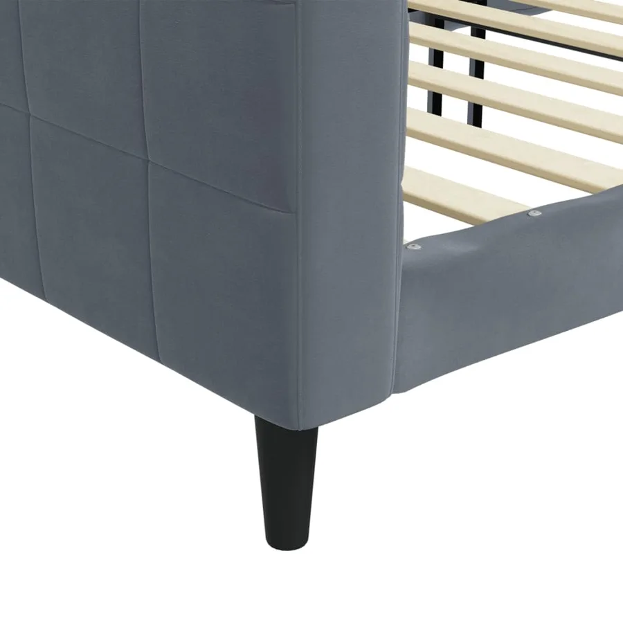 Lit de repos sans matelas gris foncé 90x200 cm velours - 6