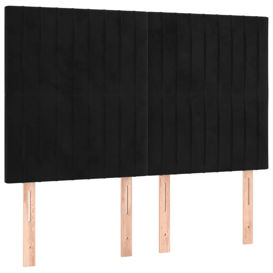 Tête de lit Noir 144x5x118/128 cm Velours - 2