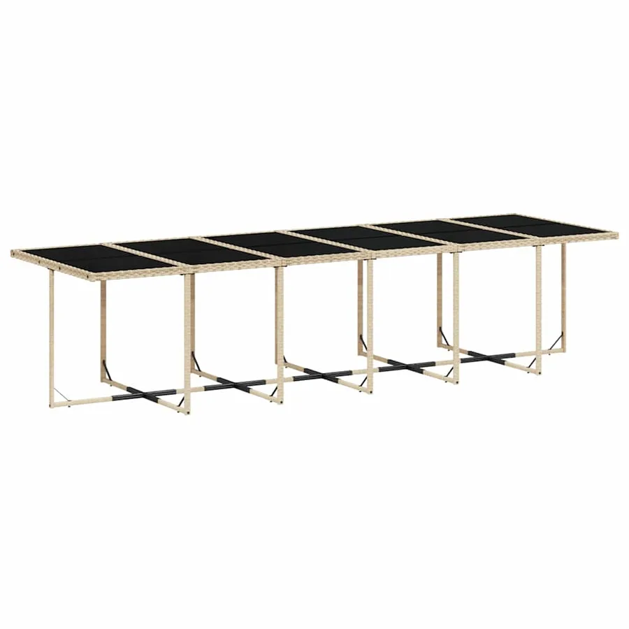 Ensemble à manger de jardin et coussins 13 pcs beige - 4