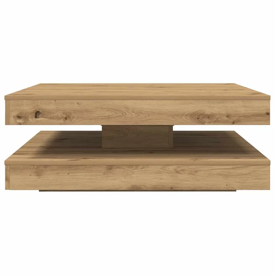Table basse rotative à 360 degrés chêne artisanal 90x90x34,5 cm - 5
