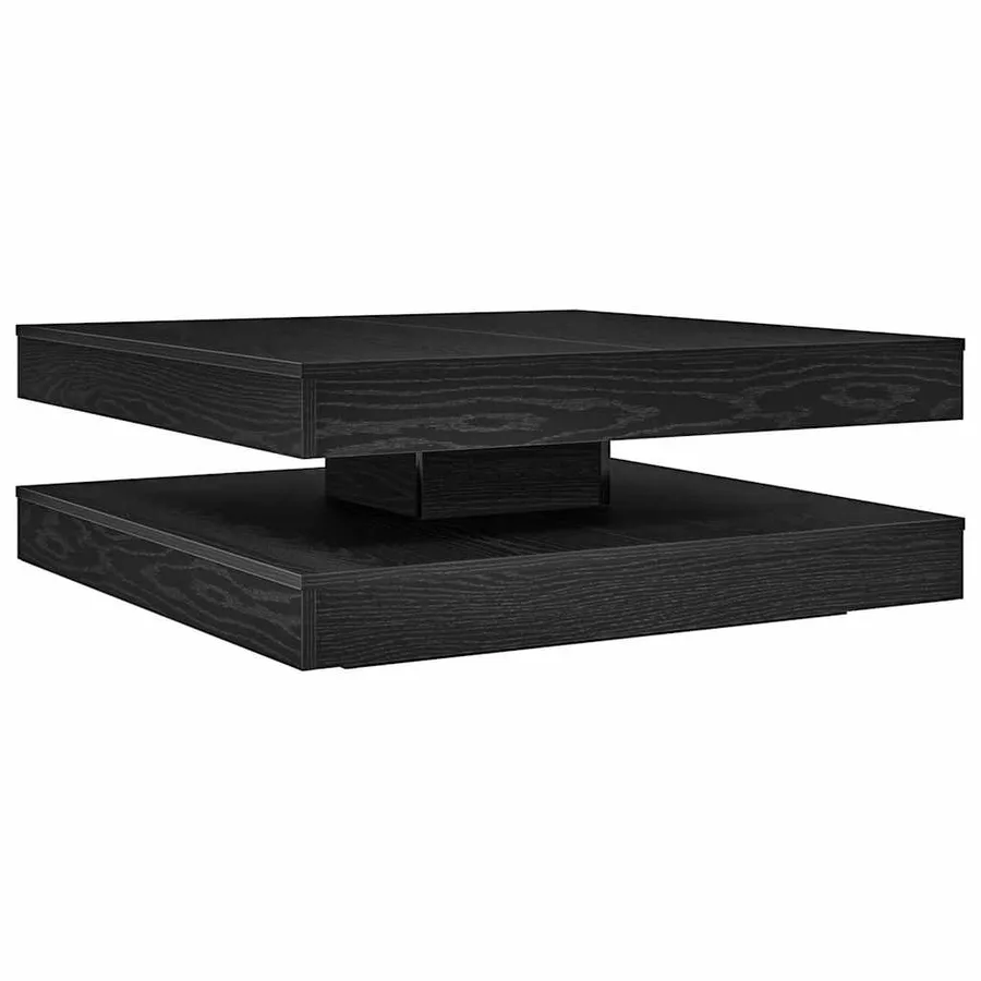 Table basse rotative à 360 degrés chêne noir 90x90x34,5 cm - 2