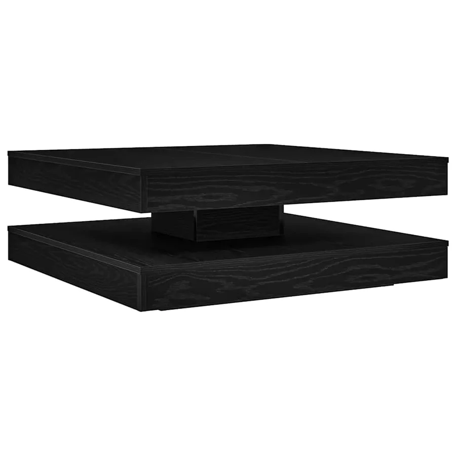 Table basse rotative à 360 degrés chêne noir 90x90x34,5 cm - 6