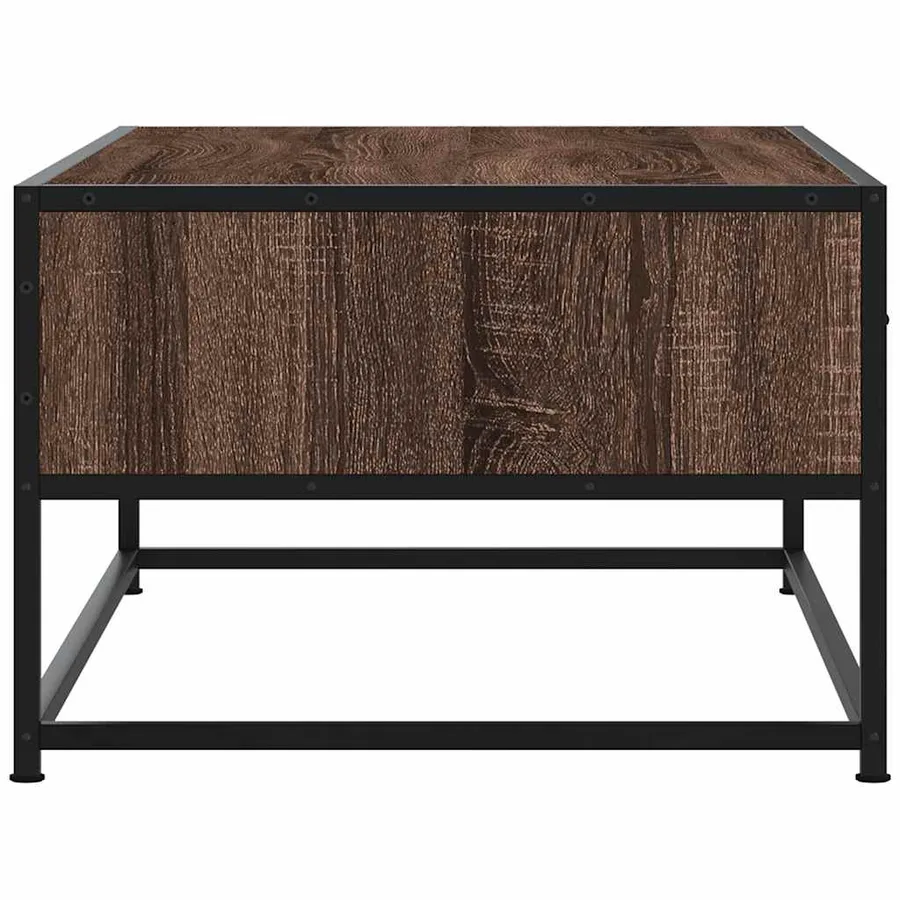 Table basse chêne marron 100x50x35cm bois d'ingénierie et métal - 6